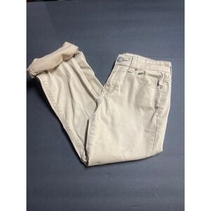 Mid rise boot cut beige jeans size 5